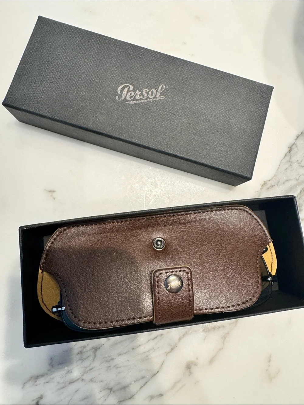 NIB Persol 2490S Black Metal Sunglasses